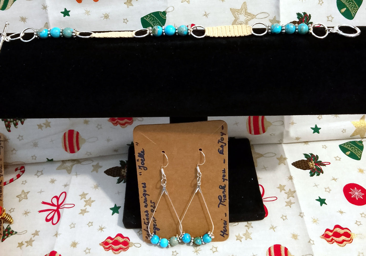 Ensemble Céline, bracelet et boucles d'oreilles