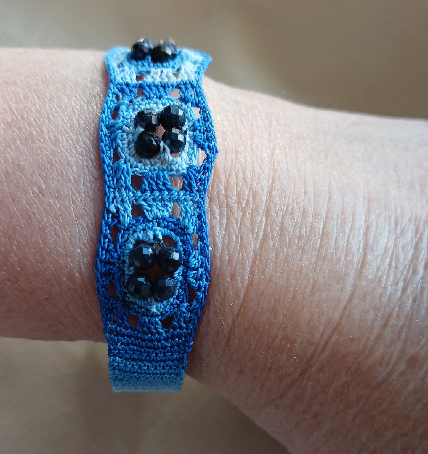 Bracelet Dégradé de Bleu - Crochet & Perles de Saphir