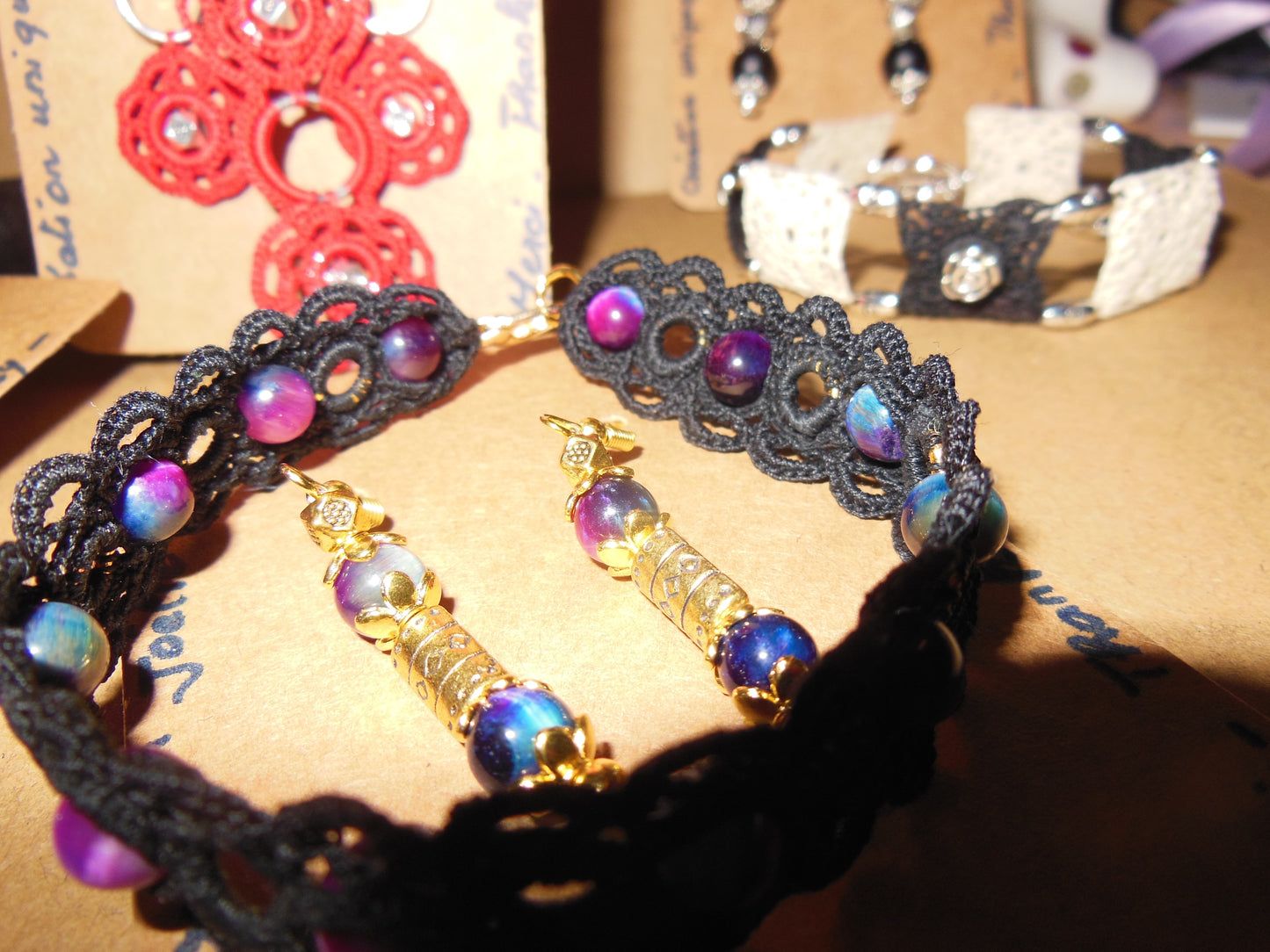 Ensemble bracelet et boucles d'oreilles Manuela