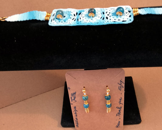 Ensemble bracelet et boucles d'oreilles Manon