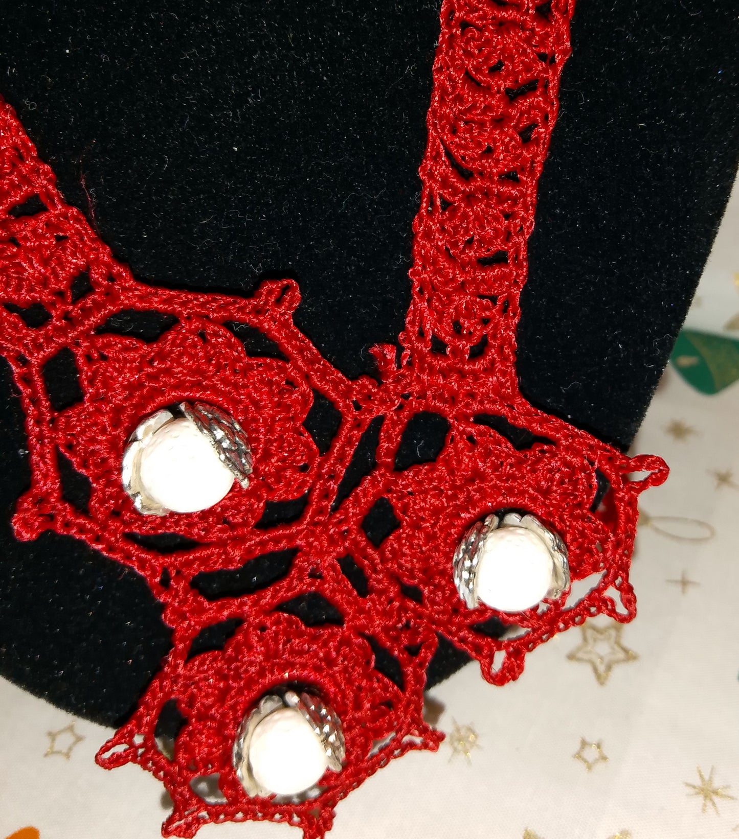 Collier asymétrique rouge Jocelyne