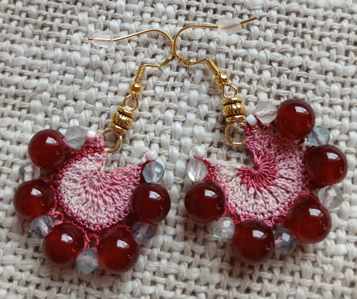 Boucles d'oreilles Grenat & Fluorine