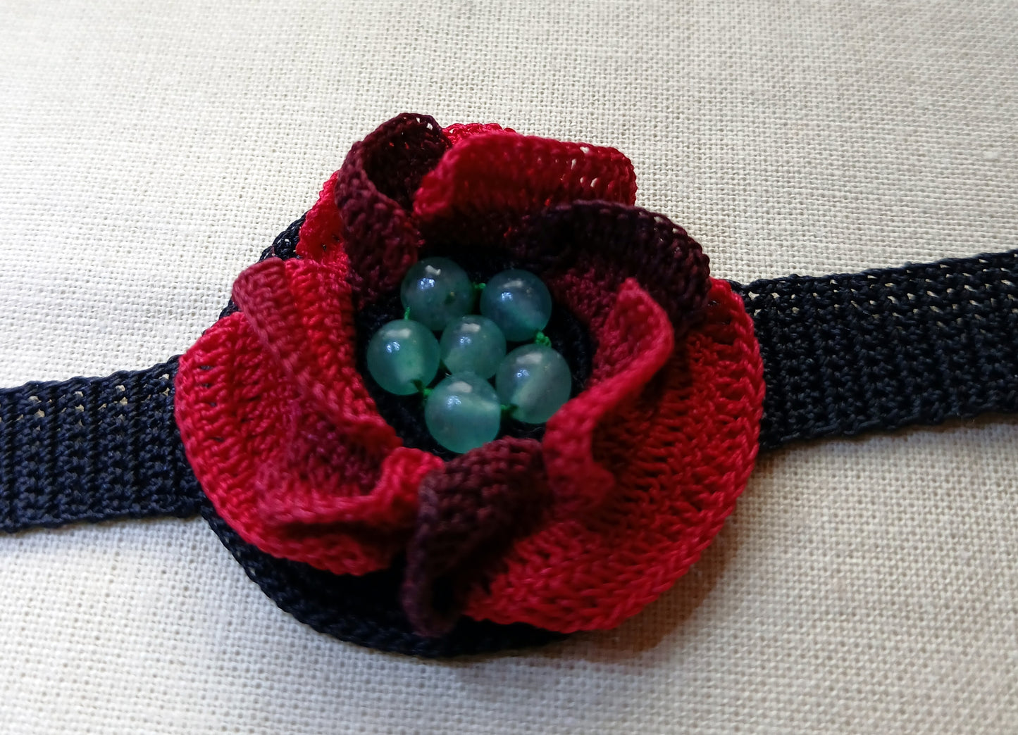 Bracelet Coquelicot perles d'aventurine verte