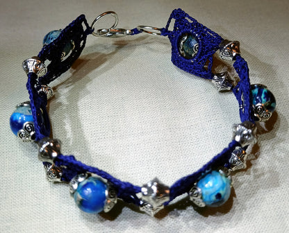 Bracelet Denise bleu perles de jaspe impérial bleu