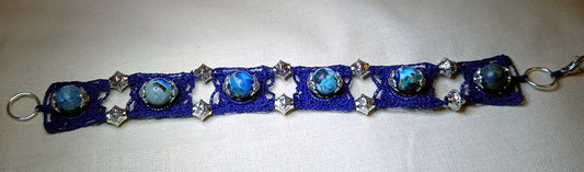 Bracelet Denise bleu perles de jaspe impérial bleu