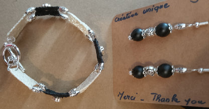 Ensemble Elodie, bracelet et boucles d'oreilles