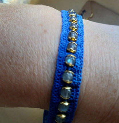 Ensemble Lys - Labradorite & Crochet Bleu Roi