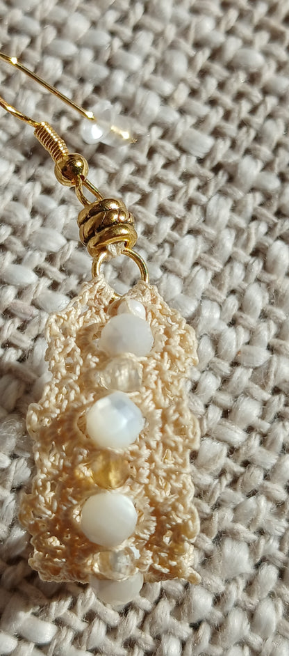 Boucles d'oreilles Citrine & Nacre