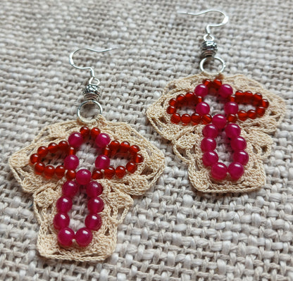 Boucles d'oreilles Rubis & Cornaline