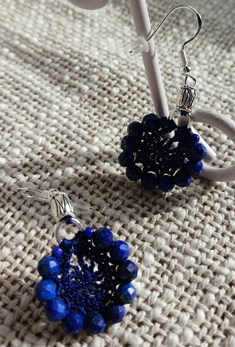 Boucles d'oreilles Lapis-lazuli facetté