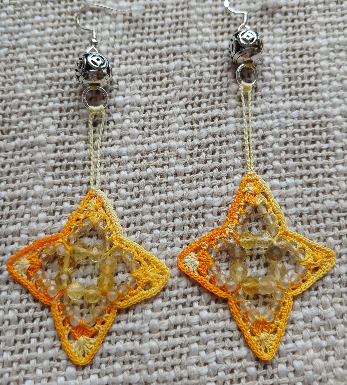 Boucles d'oreilles Citrine & Fluorine