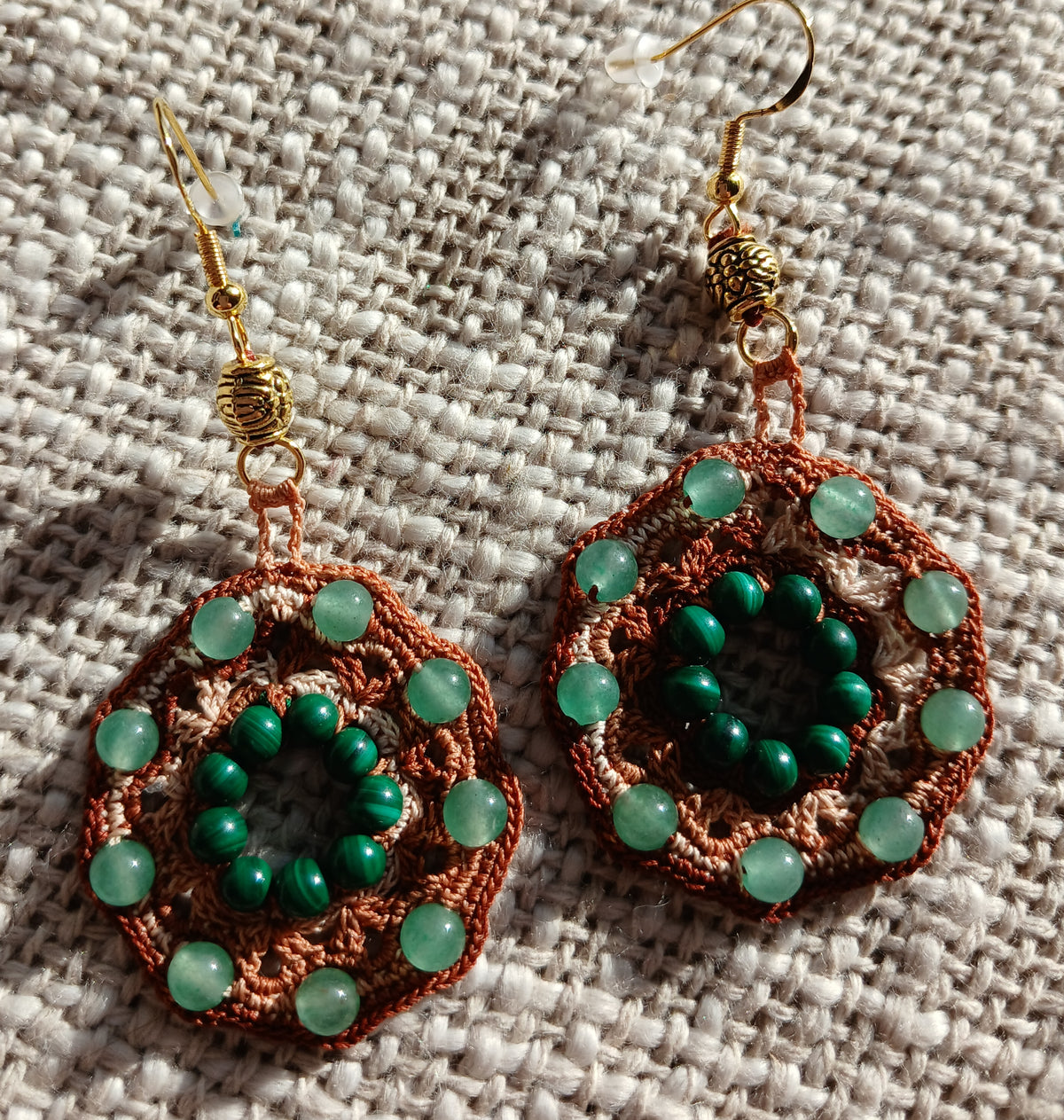 Boucles Aventurine & Malachite