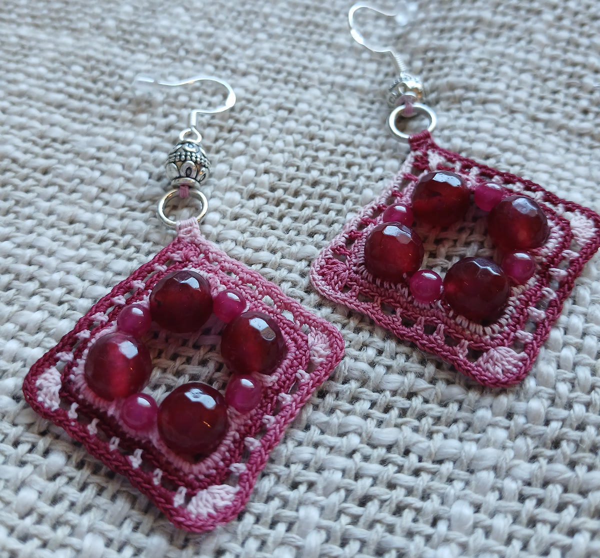 Boucles d'oreilles  Perles de rubis