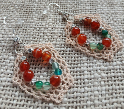 Boucles d'oreilles Agate rayée