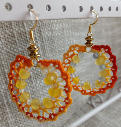 Boucles d'oreilles Topaze jaune & Fluorine