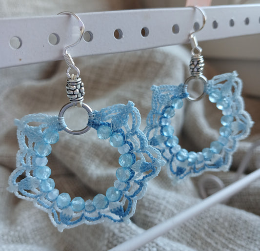 Boucles d'oreilles Topaze & Aigue-Marine