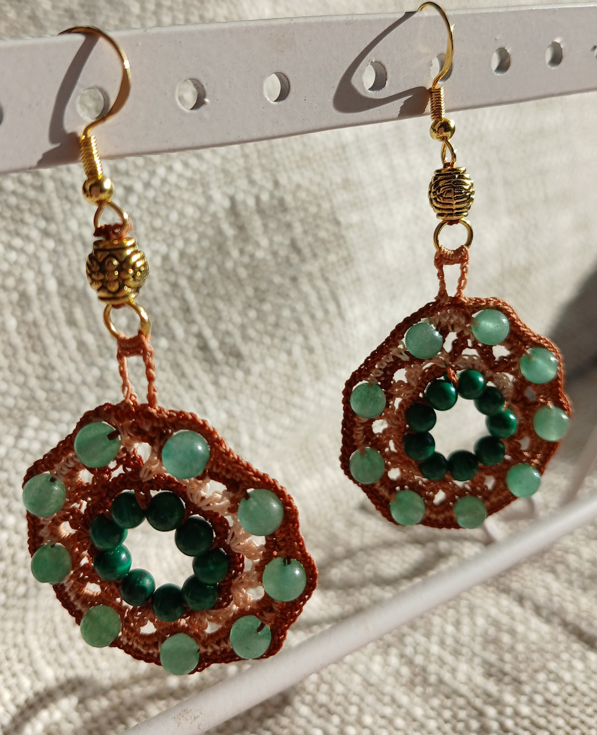 Boucles Aventurine & Malachite