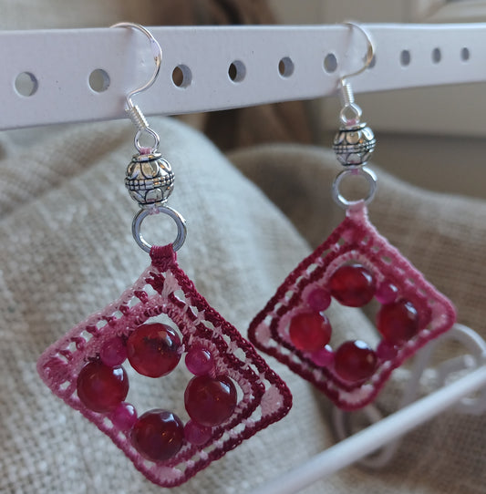 Boucles d'oreilles  Perles de rubis