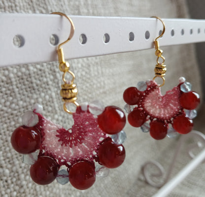 Boucles d'oreilles Grenat & Fluorine