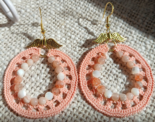 Boucles Lune rose & Soleil