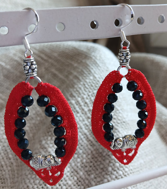 Boucles d'oreilles  tourmaline noire — Perle éléphant