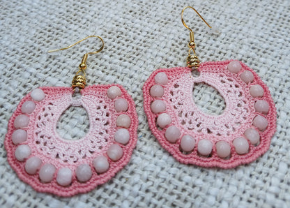 Boucles Opale rose de Chine