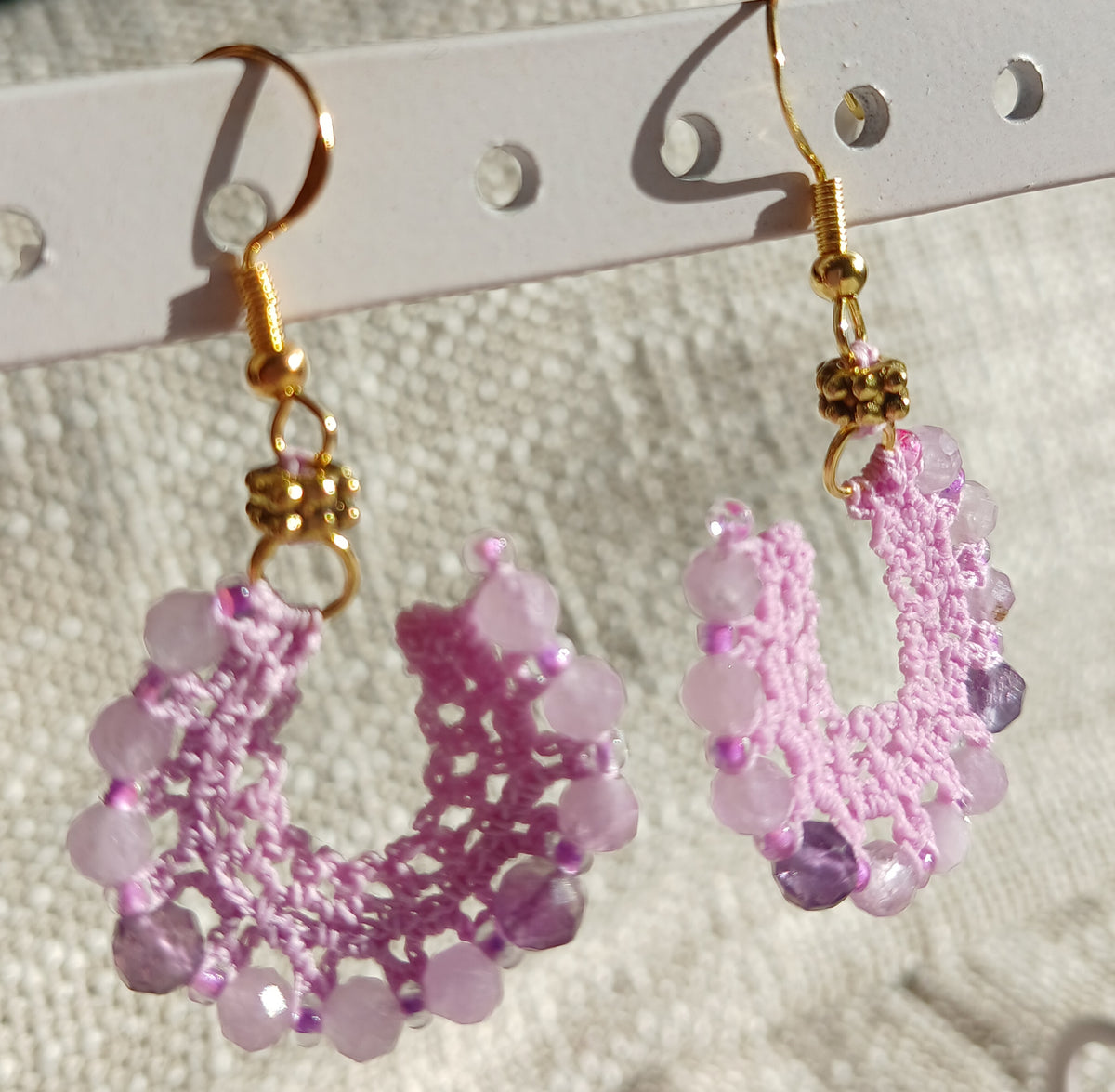 Boucles Kunzite & Fluorine