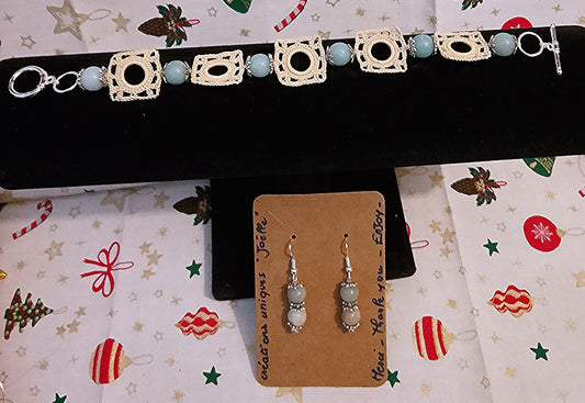 Ensemble bracelet et boucles d'oreilles, Isabelle